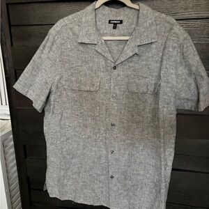 Express Men's Gray Short Sleeve Shirt